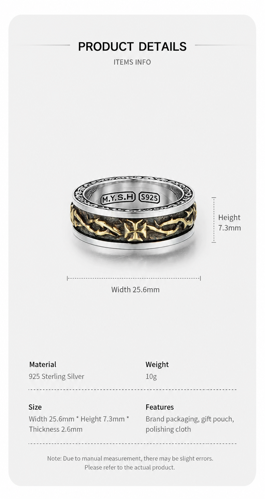 Mobius Thorn Sterling Silver Ring - English product detail 6