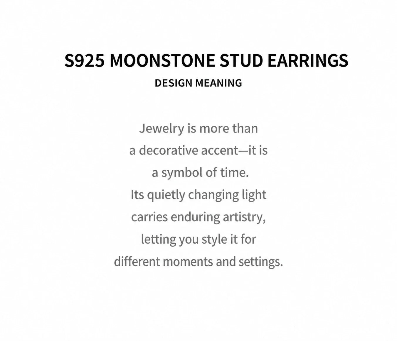 Sterling Silver Moonstone North Star Stud Earrings - design meaning