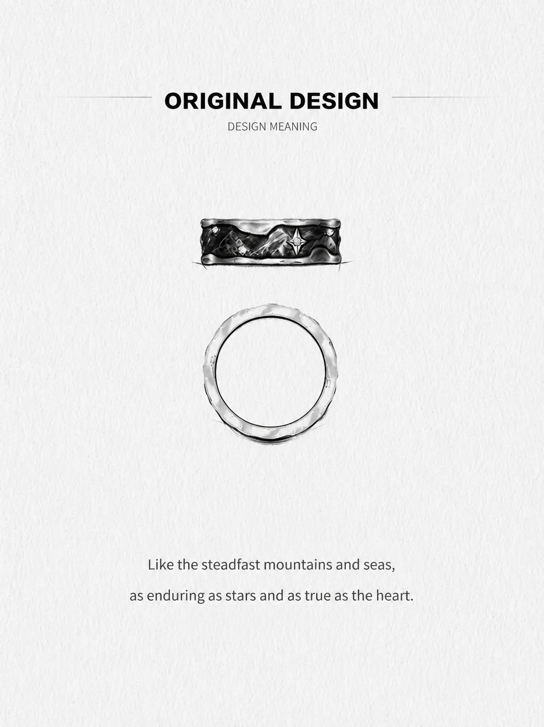 Mountain and Sea Promise Sterling Silver Ring - product view 5