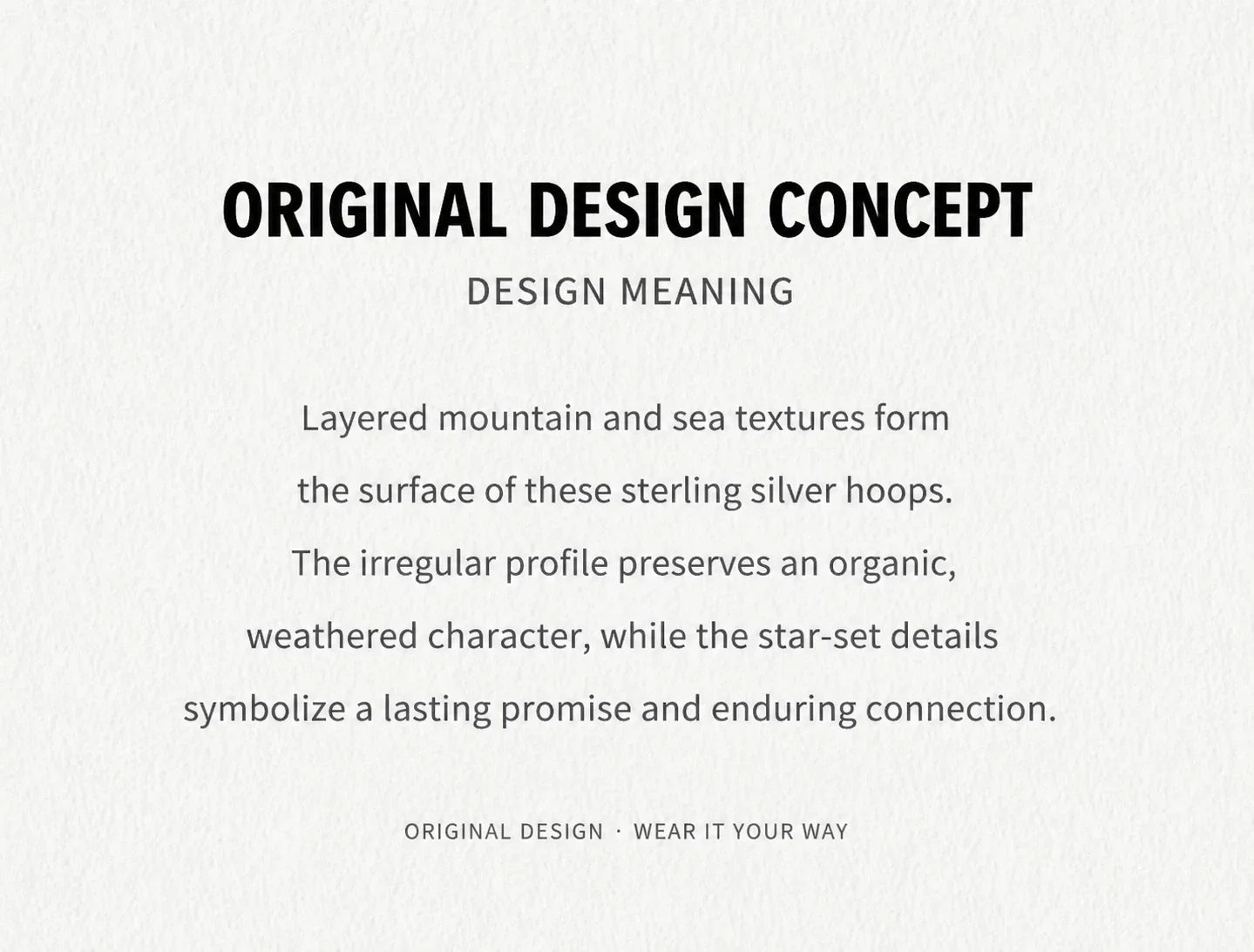 Sterling Silver Mountain and Sea Oath Hoop Earrings - design concept