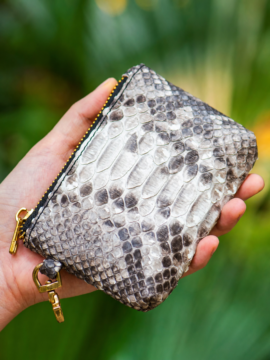 natural python skin biker organizer wallet 2