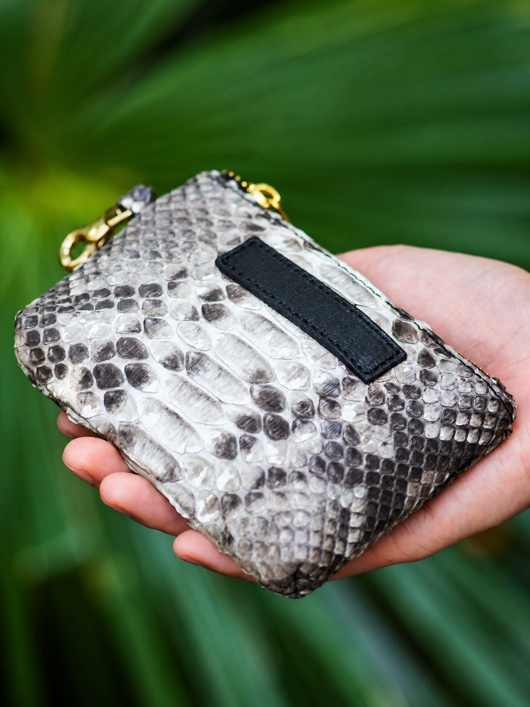 natural python skin biker organizer wallet 3