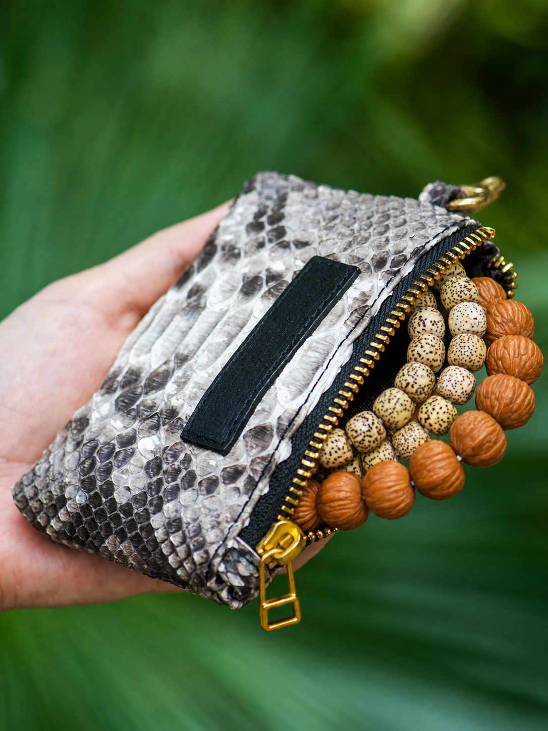 natural python skin biker organizer wallet 5