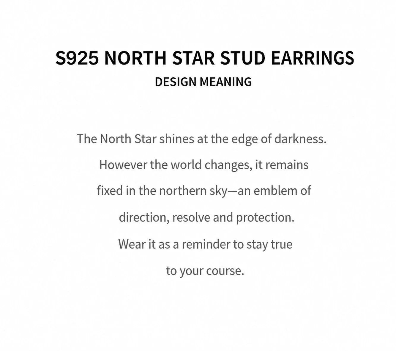 Sterling Silver North Star Stud Earrings - design meaning