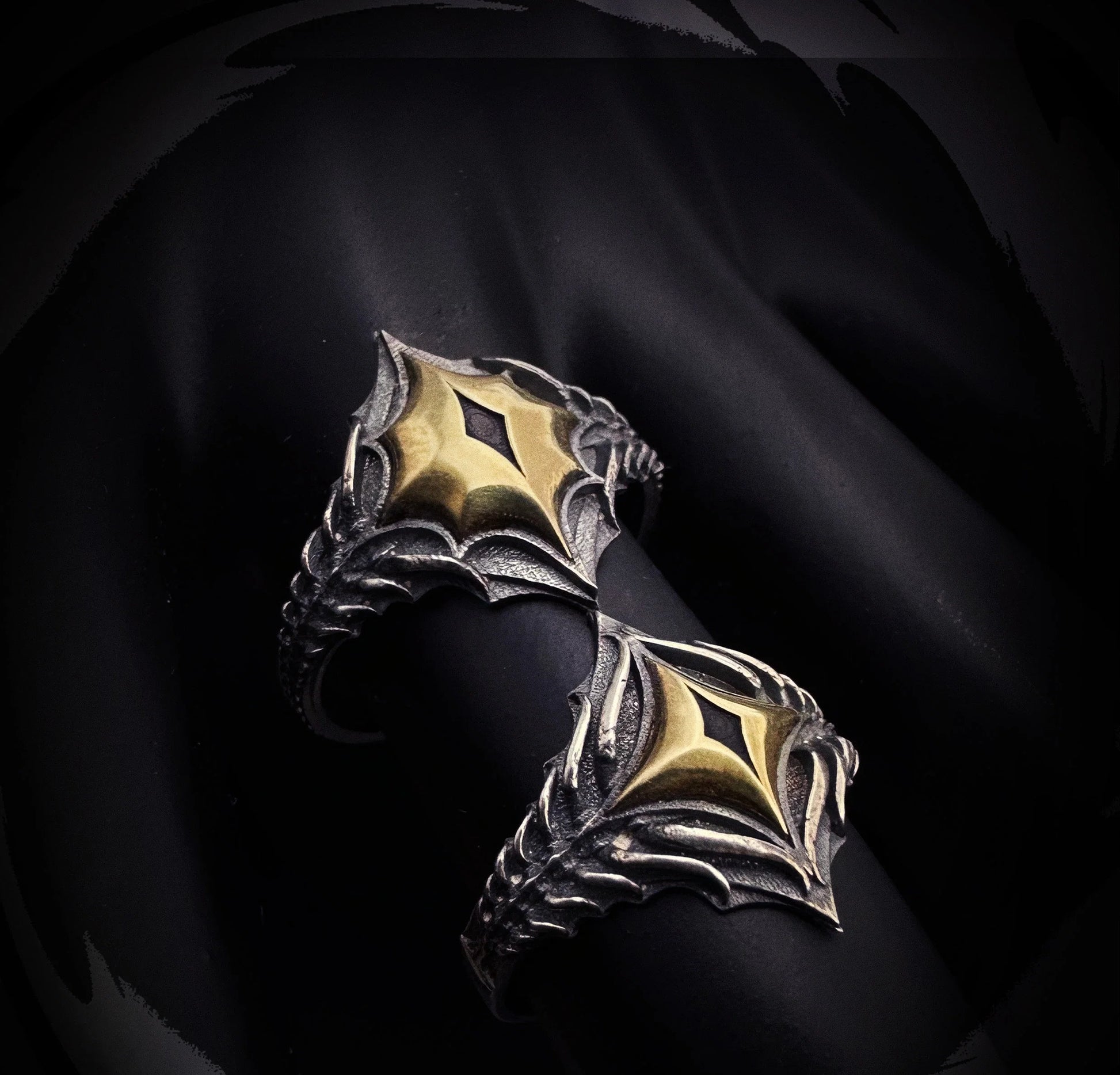 Bone Cage Adjustable 925 Sterling Silver Biker Ring — view 3