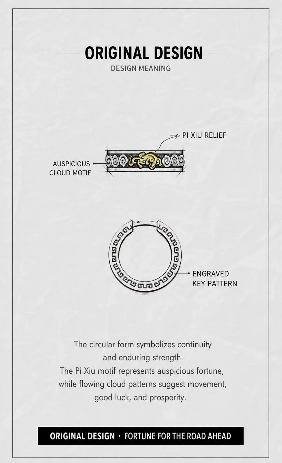 Pi Xiu hoop earrings original design meaning in English