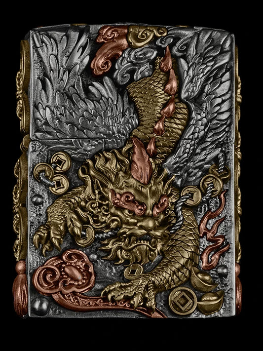 Pixiu Guardian 3D Relief Biker Lighter – product-only front view