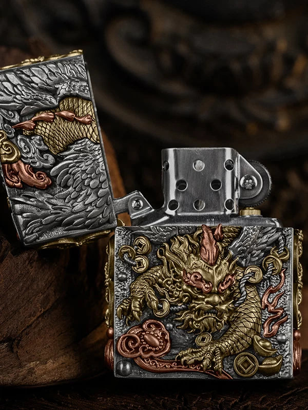 Pixiu Guardian 3D Relief Biker Lighter – clean product detail view 1