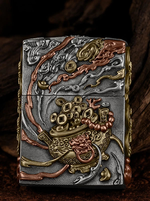 Pixiu Guardian 3D Relief Biker Lighter – clean product detail view 4