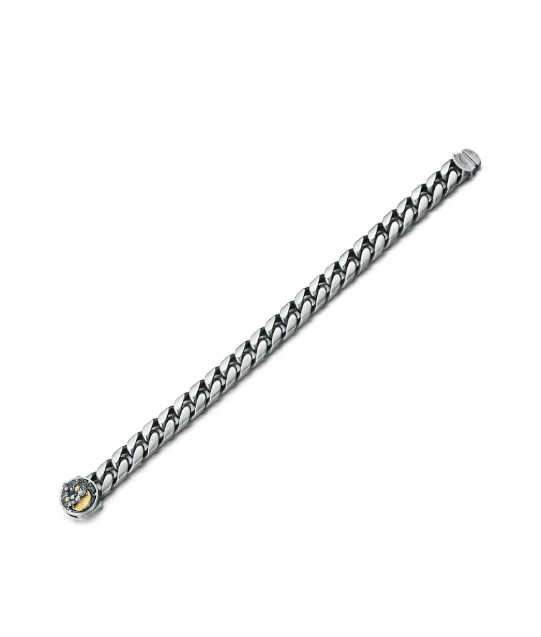 Pixiu Sterling Silver Biker Bracelet – design view 4