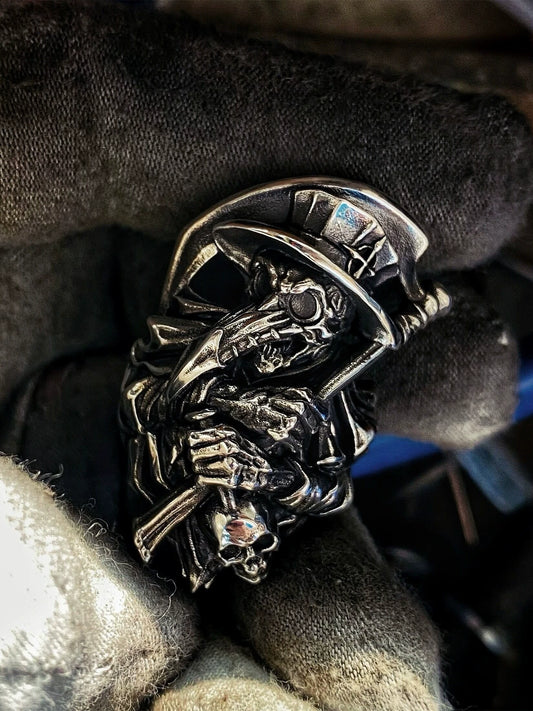 Plague Doctor 925 Sterling Silver Biker Ring — view 1