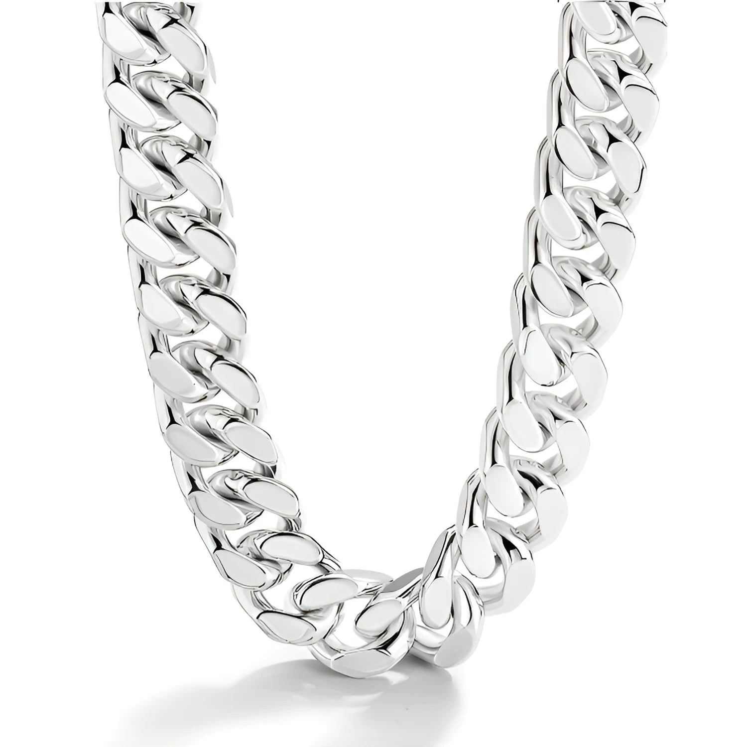 Platinum-Plated Sterling Silver Cuban Chain Necklace - view 1