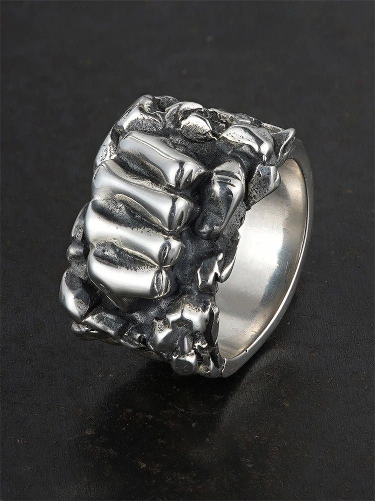 Power Fist 925 Sterling Silver Biker Ring product view 2