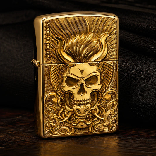 Solid 18K gold club lighter with an authorized founder emblem