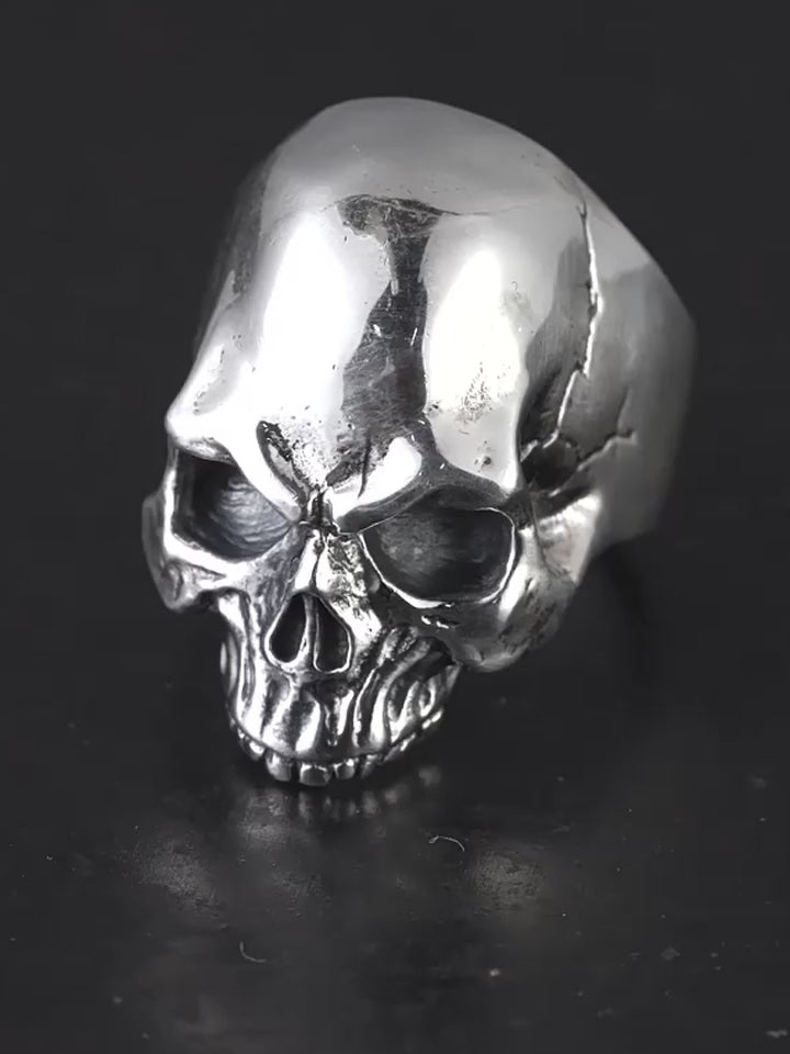 Punk Skull 925 Sterling Silver Biker Ring product video