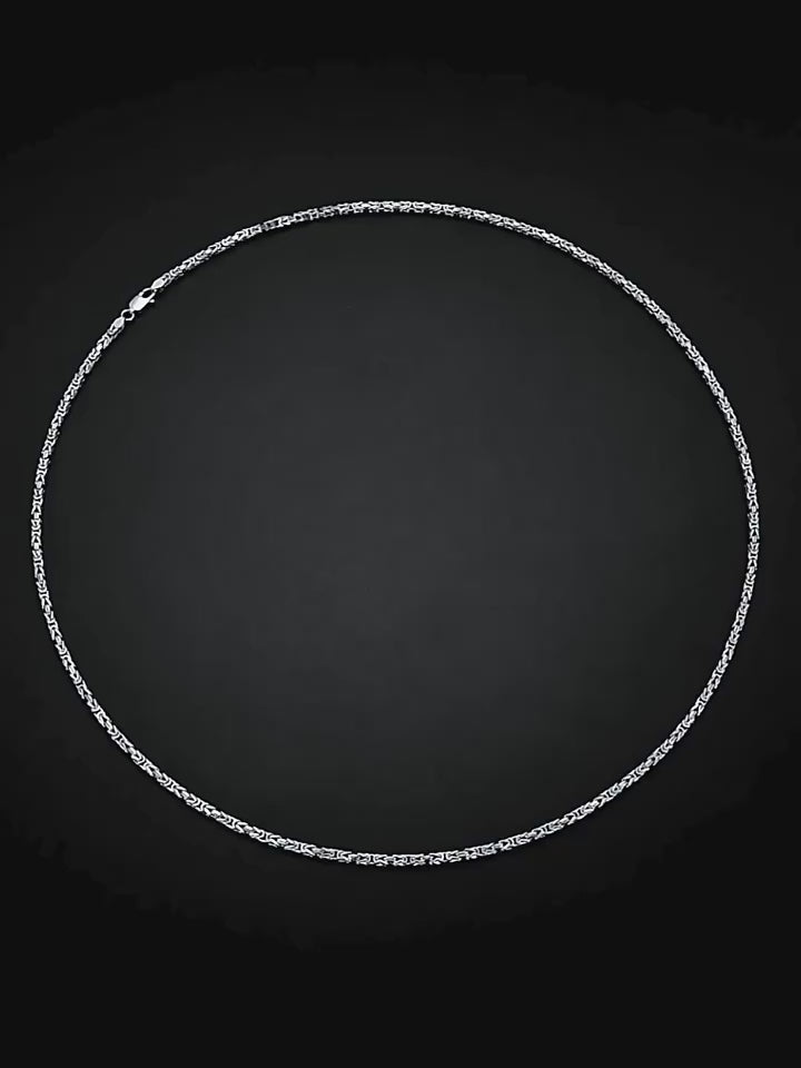 Sterling Silver Dragon Bone Chain Biker Necklace — product video