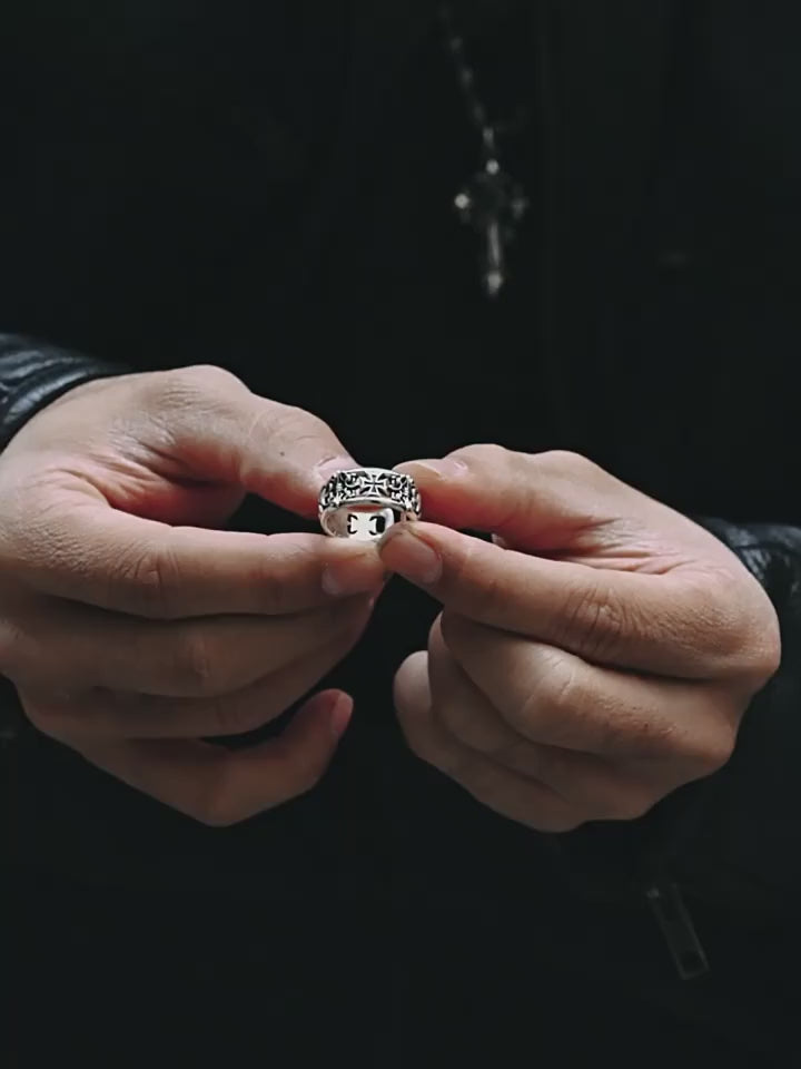 American Cross Sterling Silver Biker Ring - product video