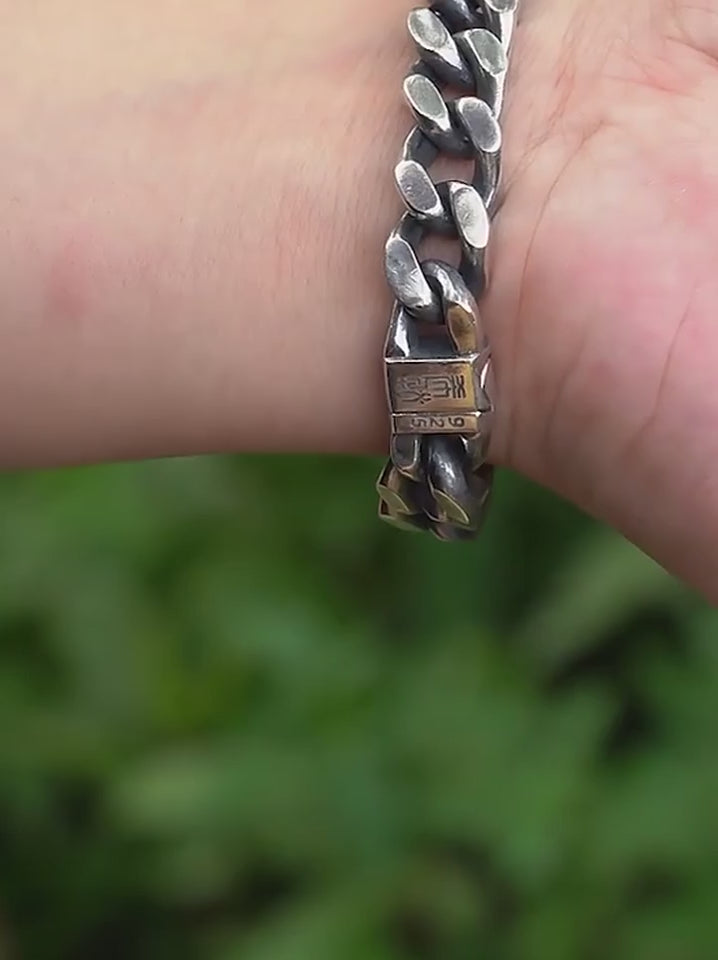 Heavy Cuban Link 925 Sterling Silver Biker Bracelet product video