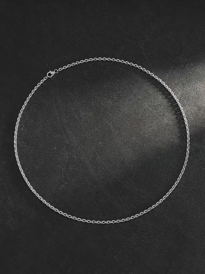 3.3mm Solid Cross-Link Sterling Silver Biker Chain — product video