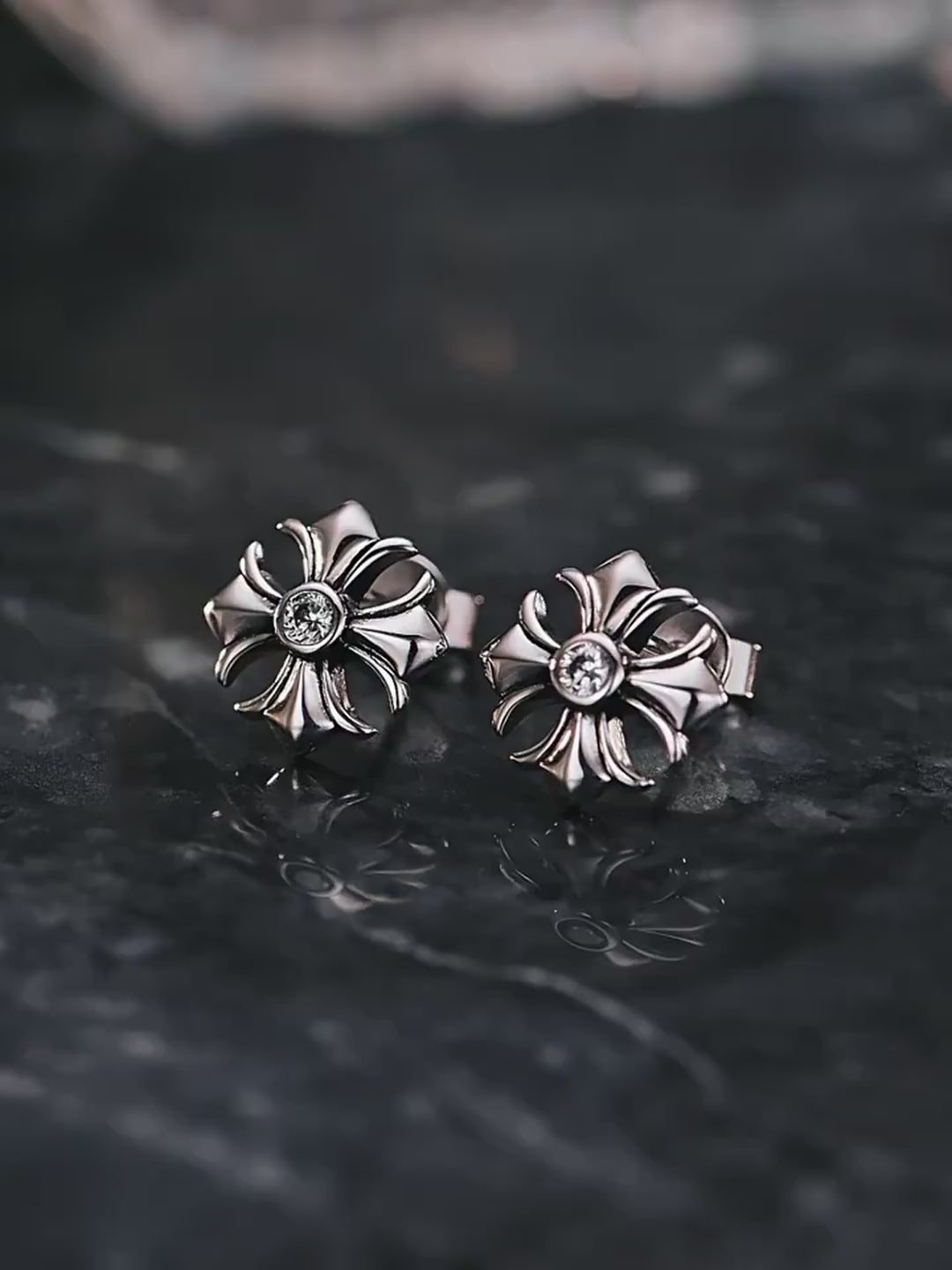 Sterling silver biker earring product video