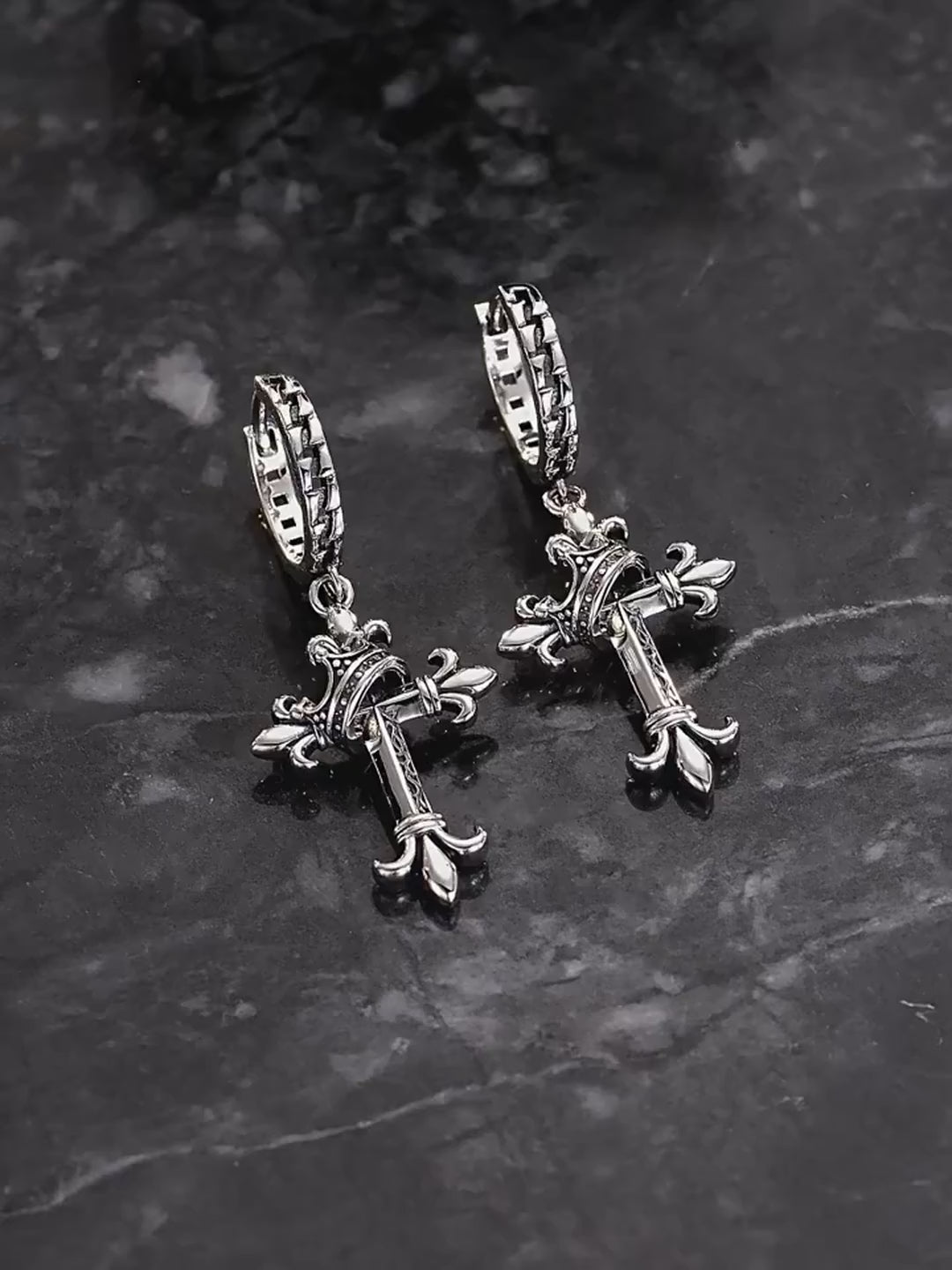 Sterling silver biker earring product video
