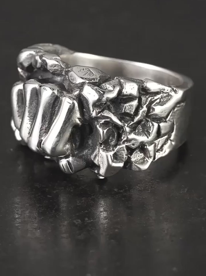 Power Fist 925 Sterling Silver Biker Ring product video