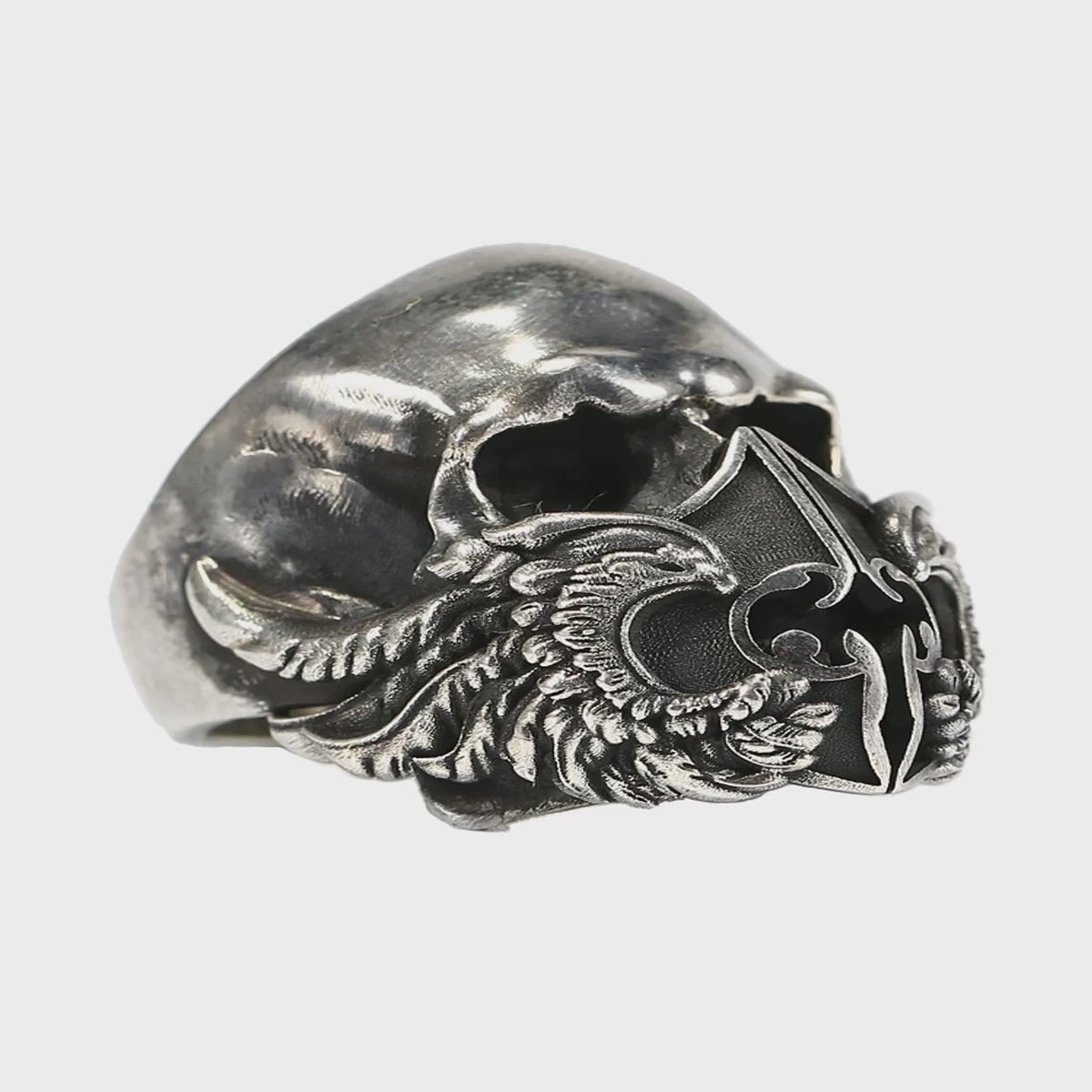 Seven Deadly Sins Skull 925 Sterling Silver Biker Ring — product video