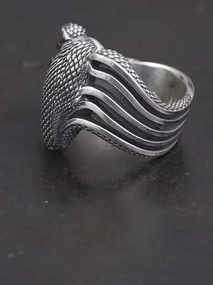 Mecha Cobra 925 Sterling Silver Biker Ring product video