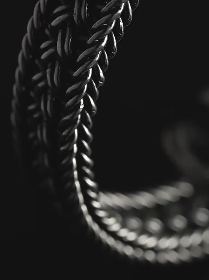 Woven 925 Sterling Silver Biker Bracelet product video