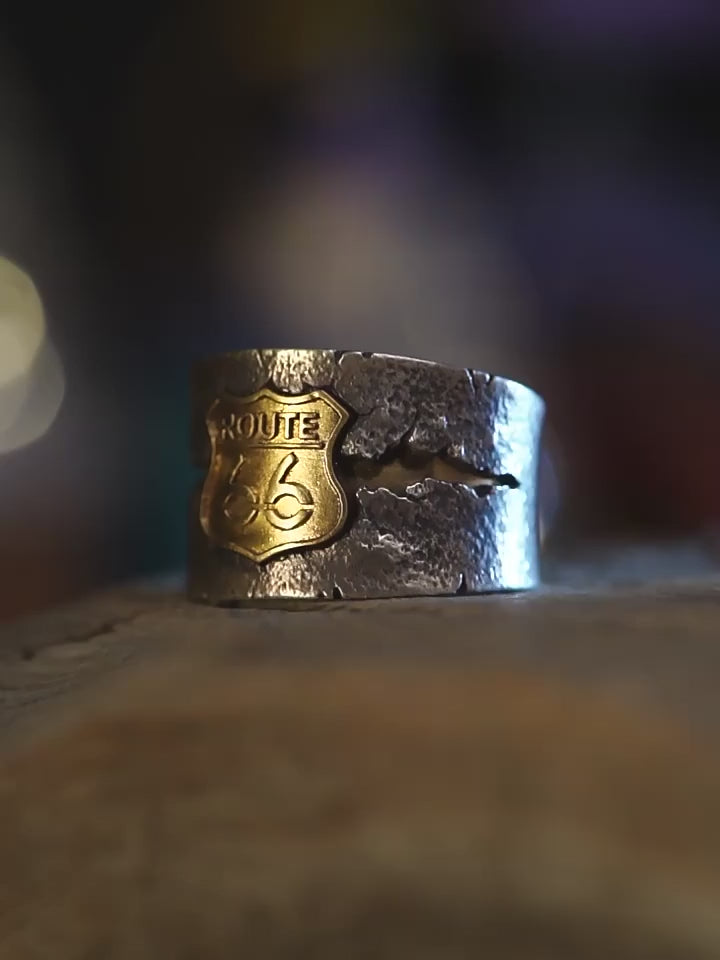 Route 66 925 Sterling Silver Biker Ring product video