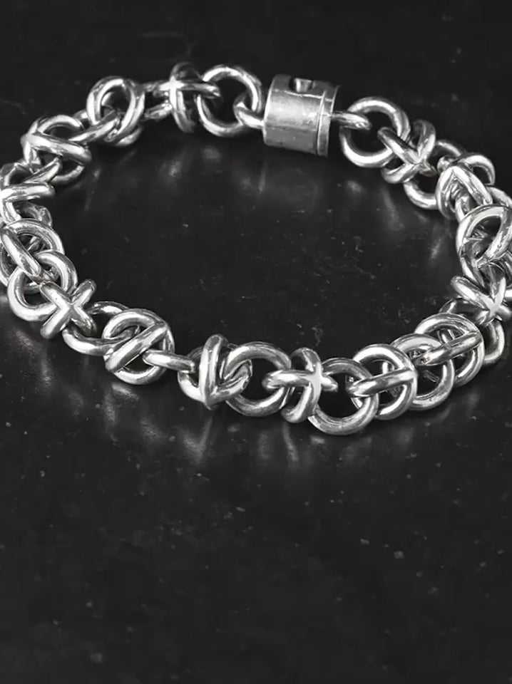 Hollow Cross Ball 925 Sterling Silver Bracelet product video