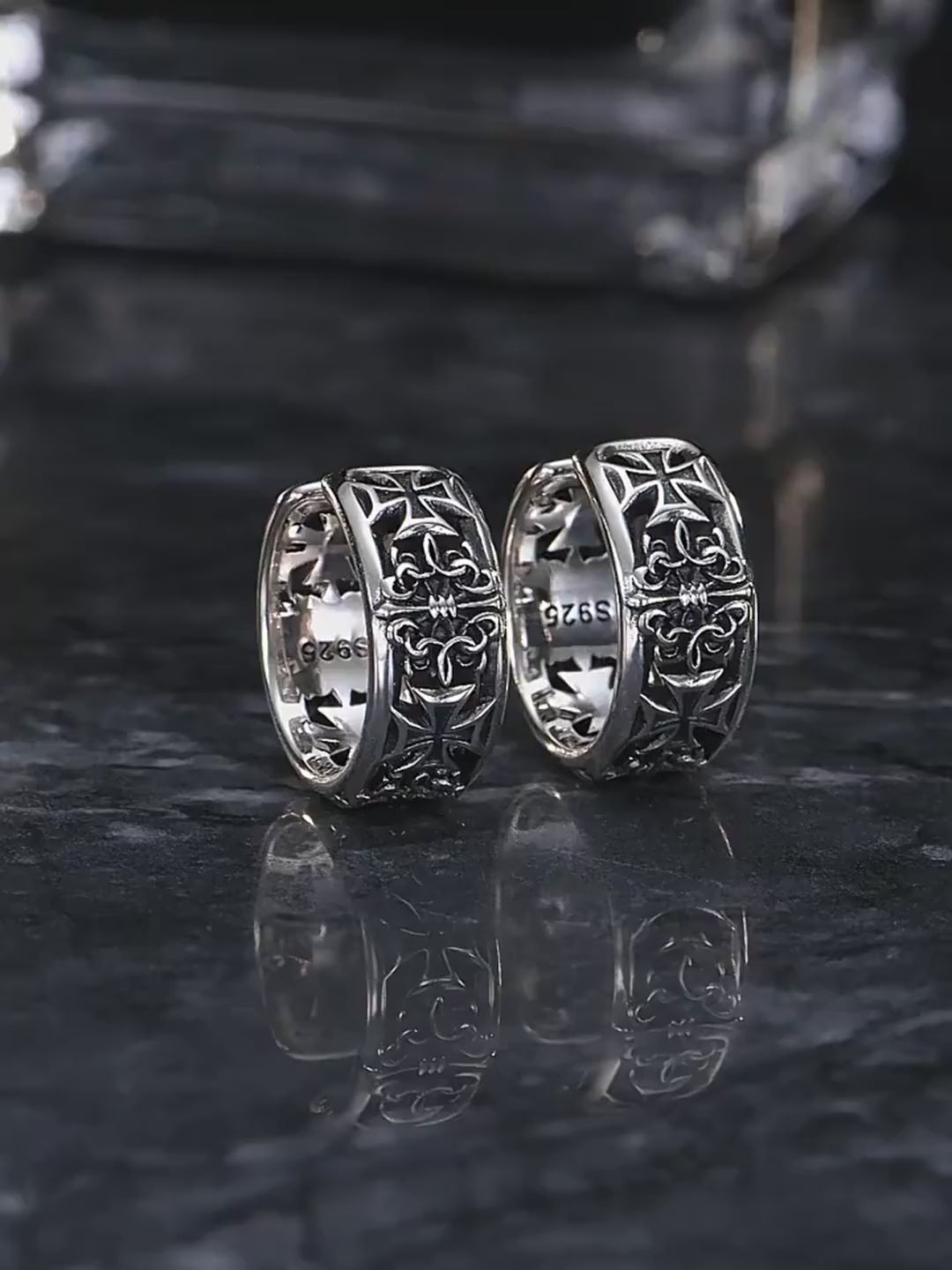 Sterling silver biker earring product video