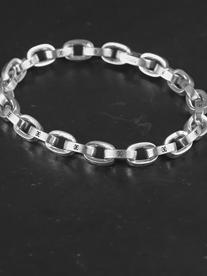 Flame Totem 925 Sterling Silver Biker Bracelet seamless product video