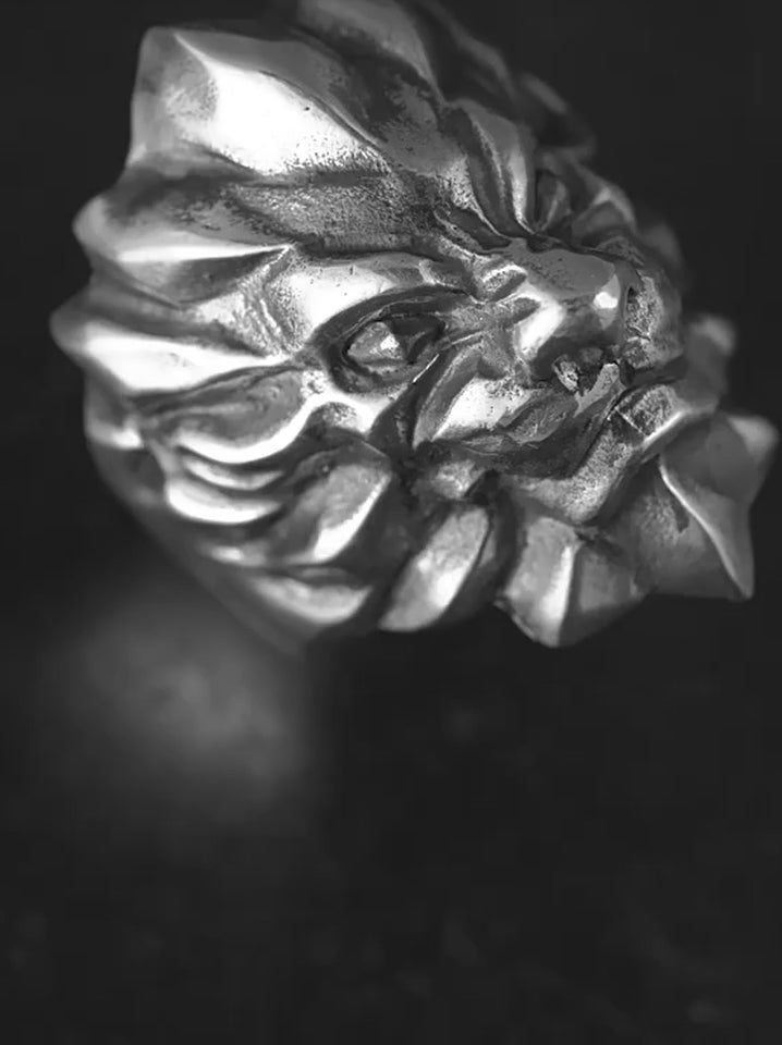 Lion Head 925 Sterling Silver Biker Ring product video