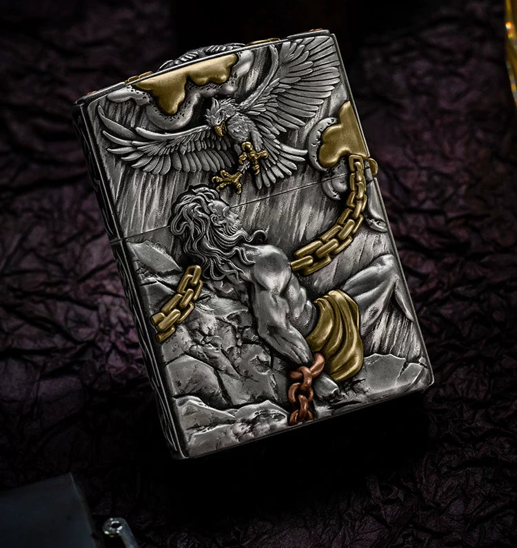 Prometheus Fire Bringer 3D Relief Biker Lighter – clean product detail view 1