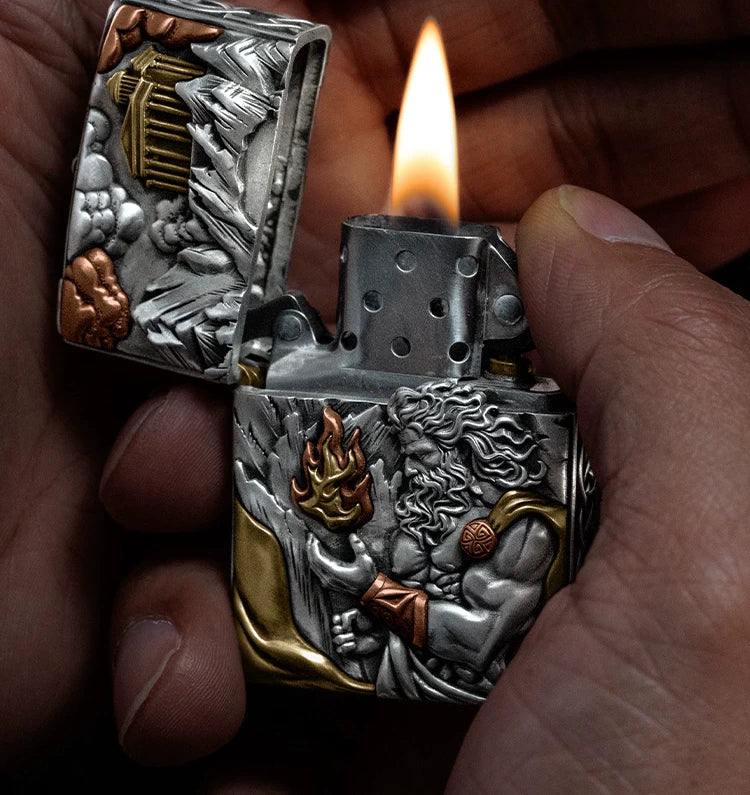 Prometheus Fire Bringer 3D Relief Biker Lighter – clean product detail view 2