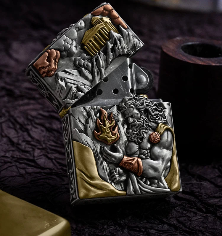Prometheus Fire Bringer 3D Relief Biker Lighter – clean product detail view 4
