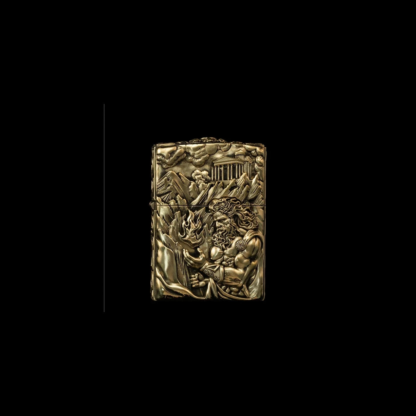 Prometheus Fire Bringer 3D Relief Biker Lighter – verified variant image – Brass