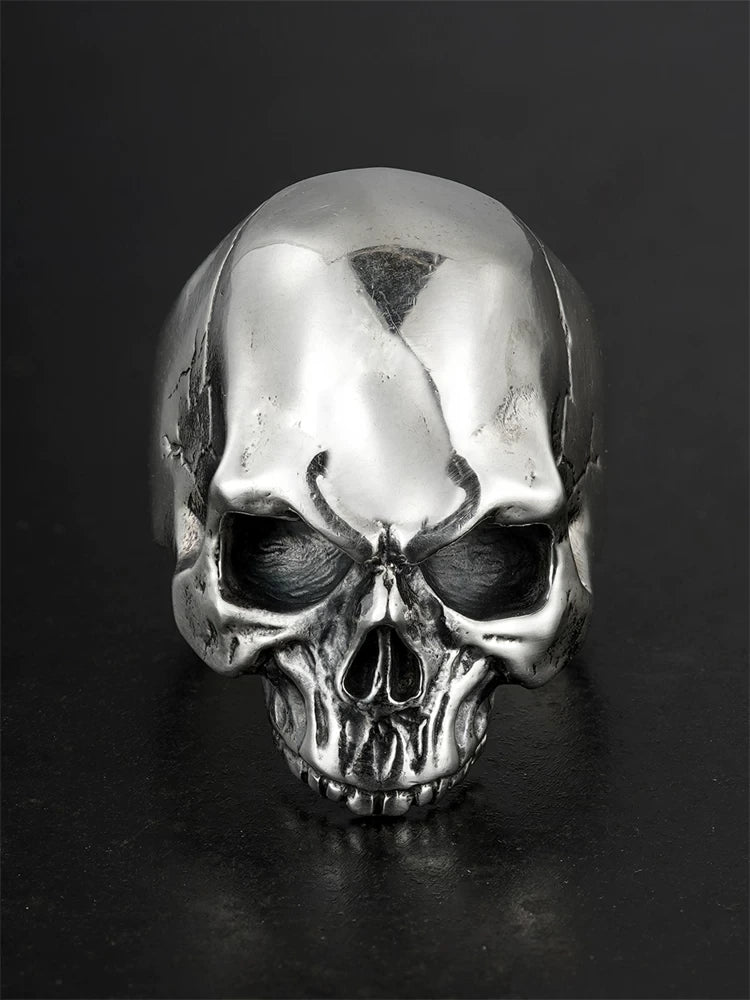 Punk Skull 925 Sterling Silver Biker Ring product view 1