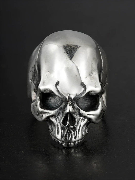 Punk Skull 925 Sterling Silver Biker Ring product view 1