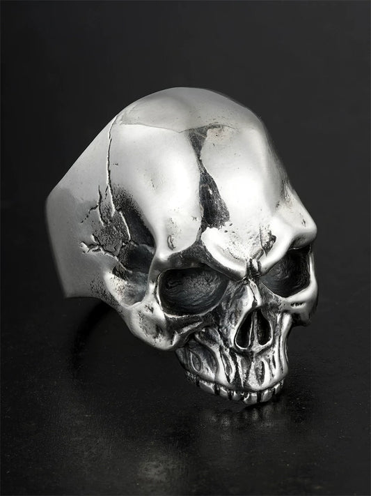 Punk Skull 925 Sterling Silver Biker Ring product view 2