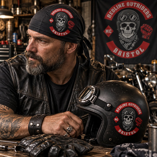 custom do rags designed for motorcycle club riders.