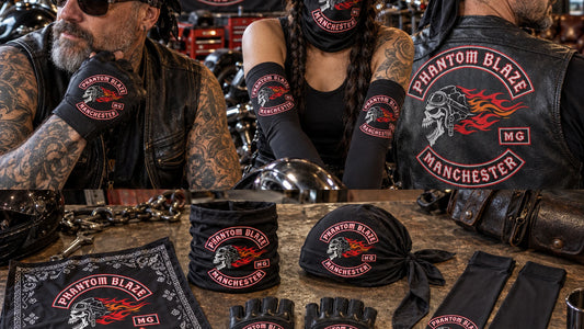 Coordinated motorcycle club rider accessories using one approved club identity.