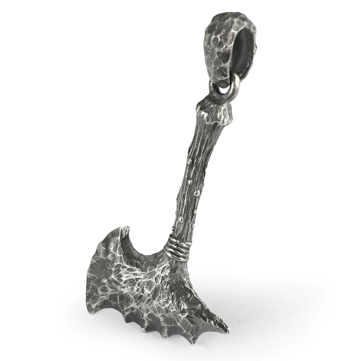 Raw stone axe pendant style isolated on white