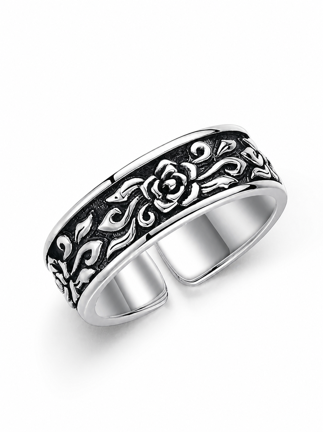 Rose Relief Sterling Silver Ring - product view