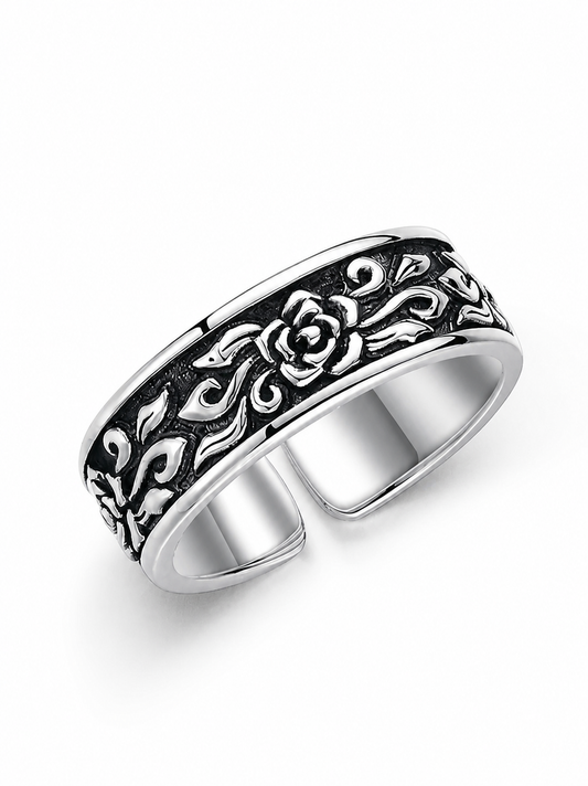 Rose Relief Sterling Silver Ring - product view