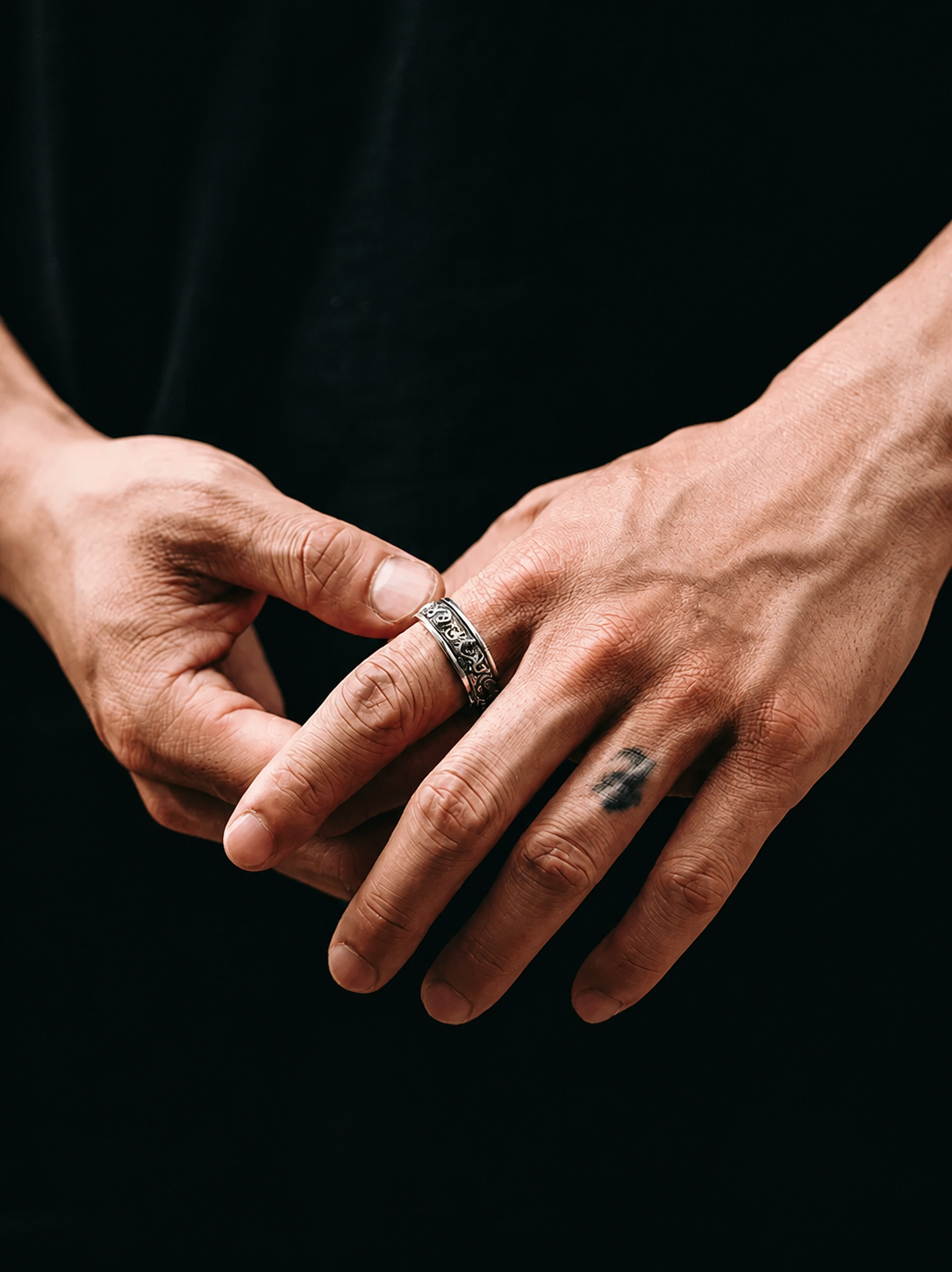 Rotating Pixiu Fortune Sterling Silver Ring - product view 4