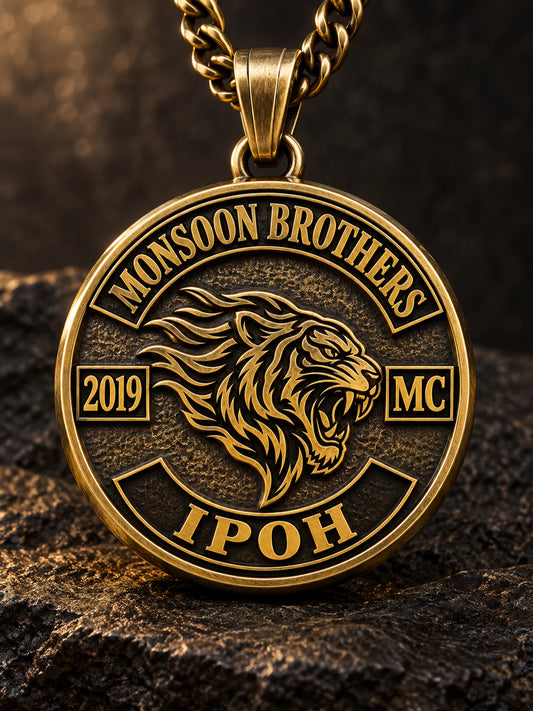 Monsoon Brothers IPOH solid brass anniversary medallion.
