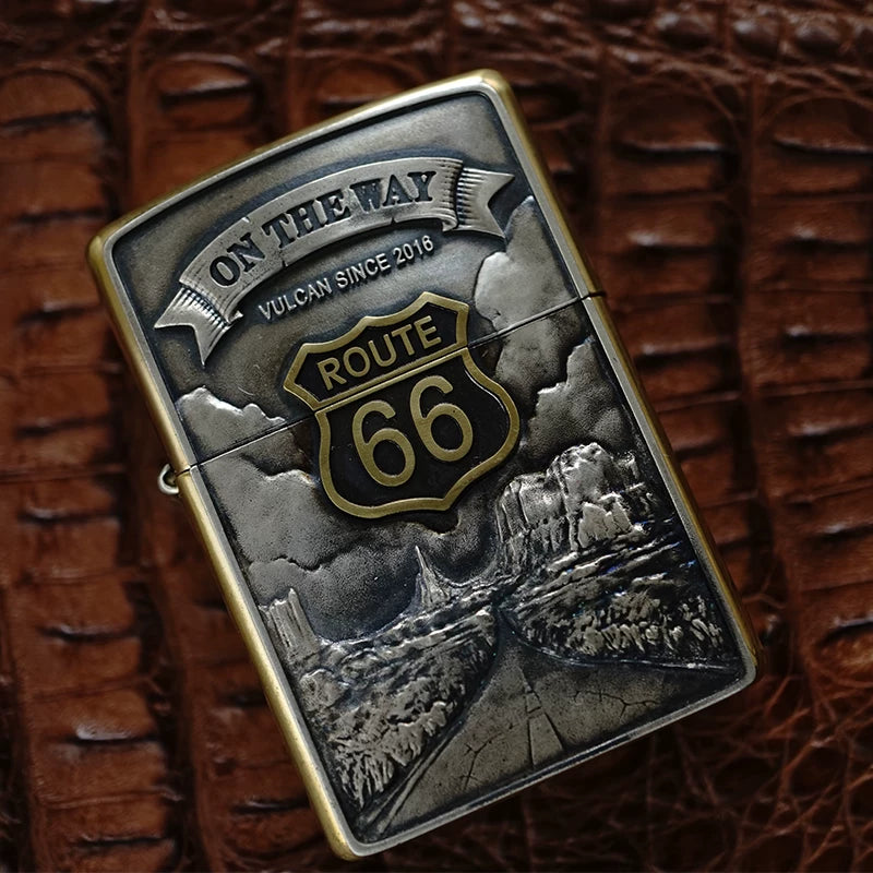 Route 66 Hand-Carved Biker Lighter Case 2 product angle