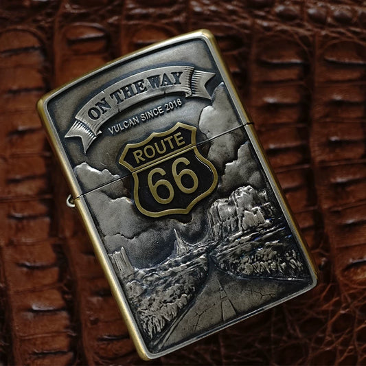 Route 66 Hand-Carved Biker Lighter Case 2 product angle